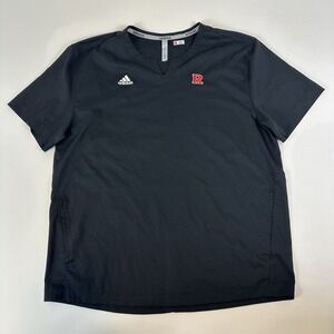 Adidas Rutgers Scarlet‎ Knights Shirt Mens Large Black Baseball Shortsleeve